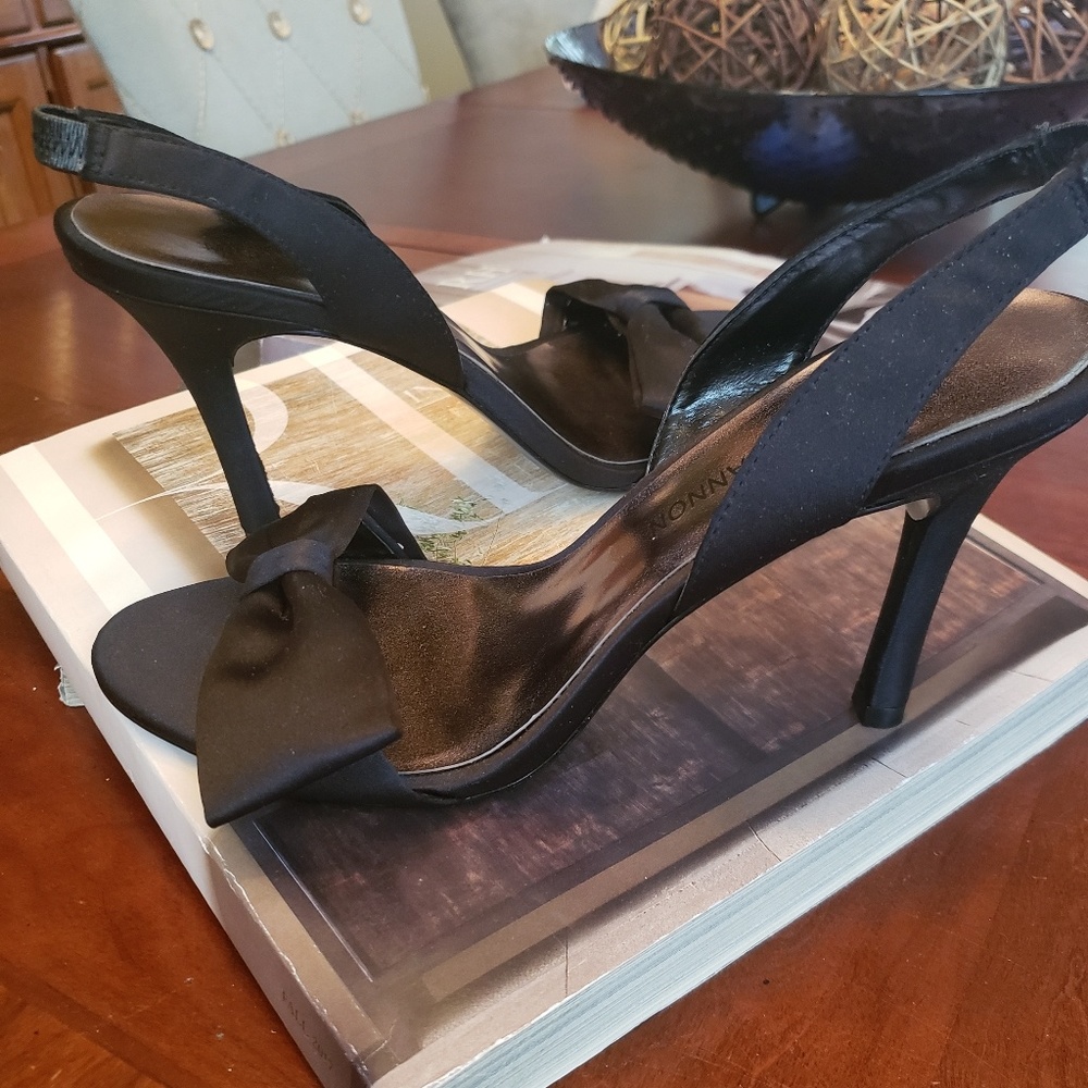 Black Satin For "The Occasion Heels"
